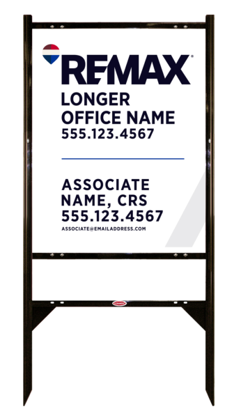 Reflective Angle Iron Frame and Associate Name w CRS Sign Unit, 30h x 24w, Steel